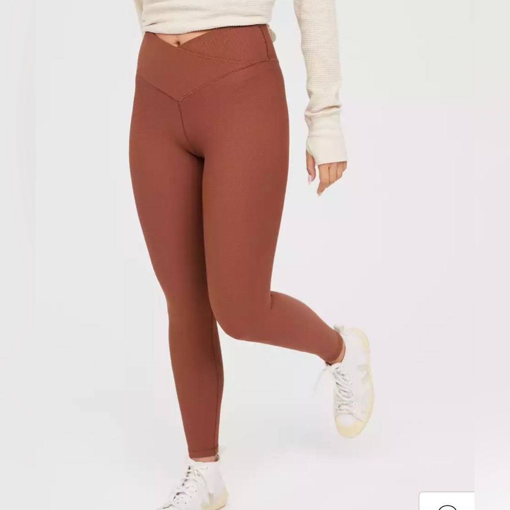 OFFLINE Aerie Real Me Waffle High Waisted Crossover Legging - xs; out of stores